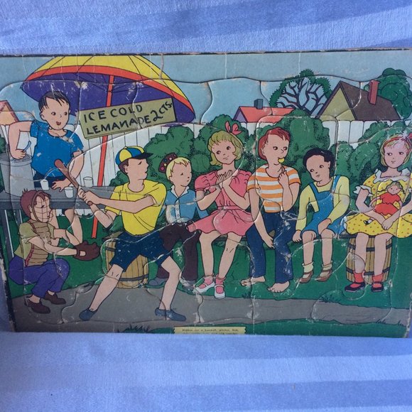 Built Rite Sta-N-Place Puzzle#18 Kid's Ball Game - Picture 1 of 6